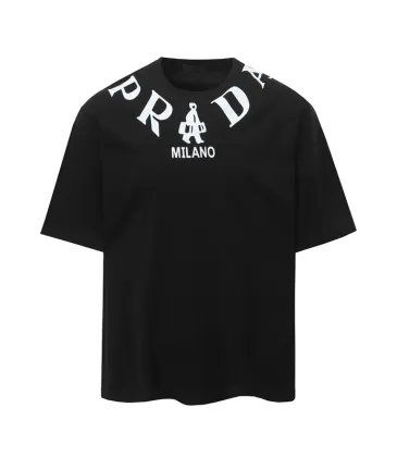 PRADA Short Sleeve Shirts for Men Cotton Milano Black/White #A49044 PRADA Short Sleeve Shirts for Men Cotton Milano Black/White #A49044