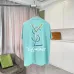 YSL Front Back Logo Graphic Print Crew Neck Cotton Casual T‑Shirt, 4 Colors #B67398