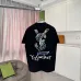YSL Front Back Logo Graphic Print Crew Neck Cotton Casual T‑Shirt, 4 Colors #B67398