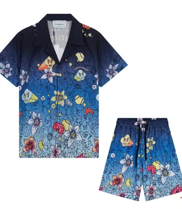 Casablanca Men Floral Cartoon Print Shirt &amp; Shorts Set | Navy‑Blue Floral Print #B67967
