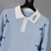 Casablanca Men Paisley Jacquard Polo Knit Tracksuit Light Blue, Black #B69136