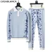 Casablanca Men Paisley Jacquard Polo Knit Tracksuit Light Blue, Black #B69136