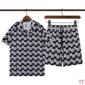 Dolce &amp; Gabbana All‑Over DG Logo Short‑Sleeve Shirt &amp; Shorts Set Black #B68023