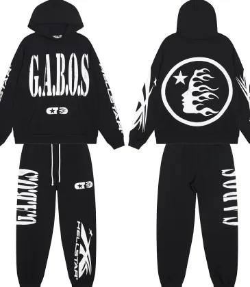 Hellstar Hoodie &amp; Jogger 2 Piece Set G.A.B.O.S Graphic Print Black #B68599