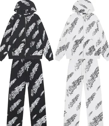 Hellstar Zip Hoodie &amp; Pants 2 Piece Set Allover Graphic Print Black, White #B68600