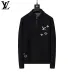 Louis Vuitton Men Half Zip Knit Sweater Tracksuit Gray, Black #B69127