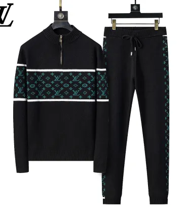 Brand L Men Half Zip Knit Tracksuit Black #B69129