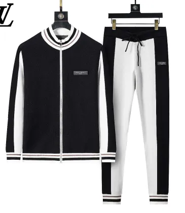Brand L Men Zip Knit Tracksuit Black, Navy #B69132