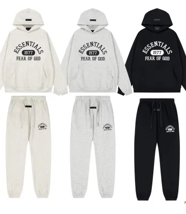 ESSENTIALS 1977 FOG Hoodie Jogger Tracksuit Set Black,Light Grey,Dark Grey,Off‑White #B68010