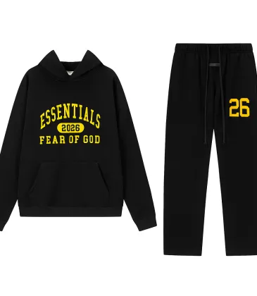 Fear of God Essentials 2026 Arch Logo Hoodie Tracksuit Men Black Oversized Hoodie Straight Sweatpants Set #B67219