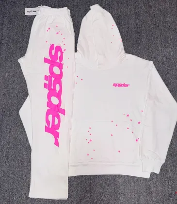 Sp5der Splatter Print Hoodie Sweatpants 2‑Piece Tracksuit, Black, White #B67982