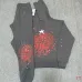 Spider‑5 Men Spider‑Web Print Hoodie &amp; Jogger Set, Dark Grey #B67975