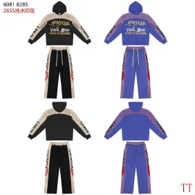 VA Retro Street Matching Set Zip‑Up Hoodie Straight‑Leg Pants #B67493