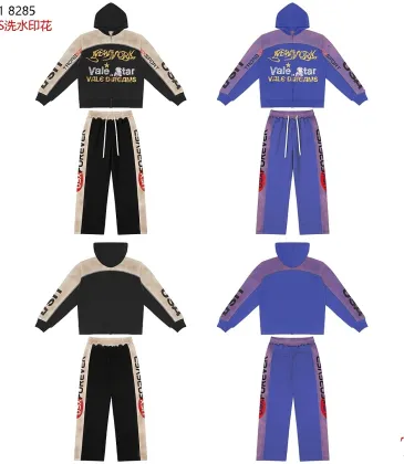 VA Retro Street Matching Set Zip‑Up Hoodie Straight‑Leg Pants #B67493