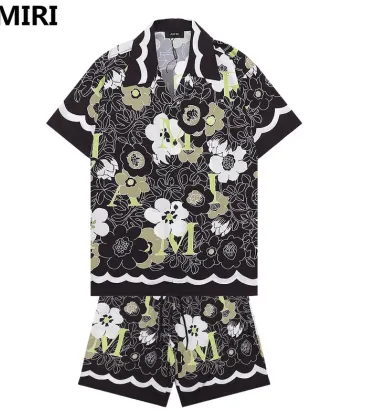 AMIRI Black Floral Monogram Shirt And Shorts Set For Stylish Summer Ensembles #999928235 AMIRI Black Floral Monogram Shirt And Shorts Set For Stylish Summer Ensembles #999928235