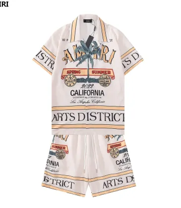 AMIRI California Arts District Printed Shirt and Shorts Set for Summer Fashion #999928243 AMIRI California Arts District Printed Shirt and Shorts Set for Summer Fashion #999928243
