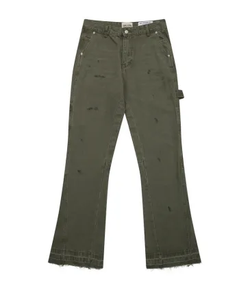 Gallery Dept Olive Green Flared Jeans Distressed Military Inspired Denim #A45147 Gallery Dept Olive Green Flared Jeans Distressed Military Inspired Denim #A45147