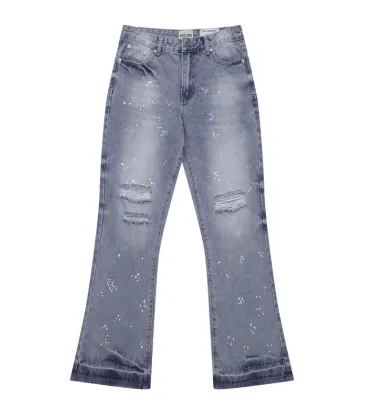 Gallery Dept Distressed Flared Jeans Vintage Inspired Denim with Paint Splatter #A45148 Gallery Dept Distressed Flared Jeans Vintage Inspired Denim with Paint Splatter #A45148