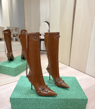 Balenciaga Cagole Studded Pointed‑Toe Over‑The‑Knee Boots 9.5cm Heel #B68383 Balenciaga Cagole Studded Pointed‑Toe Over‑The‑Knee Boots 9.5cm Heel #B68383
