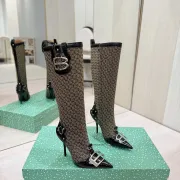 Balenciaga Cagole Studded Pointed‑Toe Over‑The‑Knee Boots 9.5cm Heel #B68391