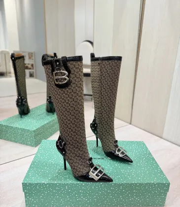 Balenciaga Cagole Studded Pointed‑Toe Over‑The‑Knee Boots 9.5cm Heel #B68391 Balenciaga Cagole Studded Pointed‑Toe Over‑The‑Knee Boots 9.5cm Heel #B68391