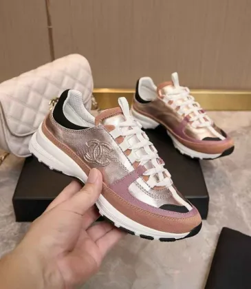 Chanel Metallic Pink Rose Gold Sneakers #A54345 Chanel Metallic Pink Rose Gold Sneakers #A54345