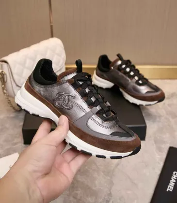 Chanel Metallic Silver Brown Sneakers #A54346 Chanel Metallic Silver Brown Sneakers #A54346