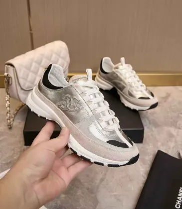 Chanel Silver Tone Couples Sneakers #A54342 Chanel Silver Tone Couples Sneakers #A54342
