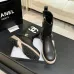 Chanel 26AW Square‑Toe CC Logo Chunky Heel Ankle Boots #B68476