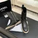Chanel 26AW Square‑Toe CC Logo Chunky Heel Ankle Boots #B68476