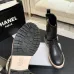 Chanel 26AW Square‑Toe CC Logo Chunky Heel Ankle Boots #B68476