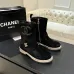 Chanel 26AW Square‑Toe CC Logo Chunky Heel Ankle Boots #B68477