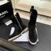 Chanel 26AW Square‑Toe CC Logo Chunky Heel Ankle Boots #B68477