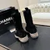 Chanel 26AW Square‑Toe CC Logo Chunky Heel Ankle Boots #B68477