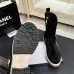 Chanel 26AW Square‑Toe CC Logo Chunky Heel Ankle Boots #B68477