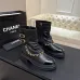 Chanel 26AW Square‑Toe Chain Chunky Heel Combat Boots #B68472