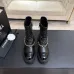 Chanel 26AW Square‑Toe Chain Chunky Heel Combat Boots #B68472