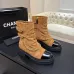 Chanel 26AW Square‑Toe Chain Chunky Heel Combat Boots #B68473