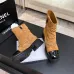 Chanel 26AW Square‑Toe Chain Chunky Heel Combat Boots #B68473