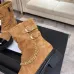 Chanel 26AW Square‑Toe Chain Chunky Heel Combat Boots #B68473