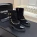 Chanel 26AW Square‑Toe Chain Chunky Heel Combat Boots #B68474