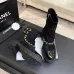 Chanel 26AW Square‑Toe Chain Chunky Heel Combat Boots #B68474