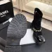 Chanel 26AW Square‑Toe Chain Chunky Heel Combat Boots #B68474