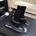 Chanel 26AW Square‑Toe Chain Chunky Heel Combat Boots #B68474