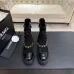 Chanel 26AW Square‑Toe Chain Chunky Heel Combat Boots #B68474