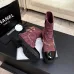 Chanel 26AW Square‑Toe Chain Chunky Heel Combat Boots #B68475