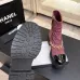Chanel 26AW Square‑Toe Chain Chunky Heel Combat Boots #B68475