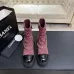 Chanel 26AW Square‑Toe Chain Chunky Heel Combat Boots #B68475
