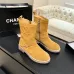 Chanel 26AW Suede Square‑Toe Buckle Ankle Boots #B68478