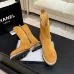 Chanel 26AW Suede Square‑Toe Buckle Ankle Boots #B68478